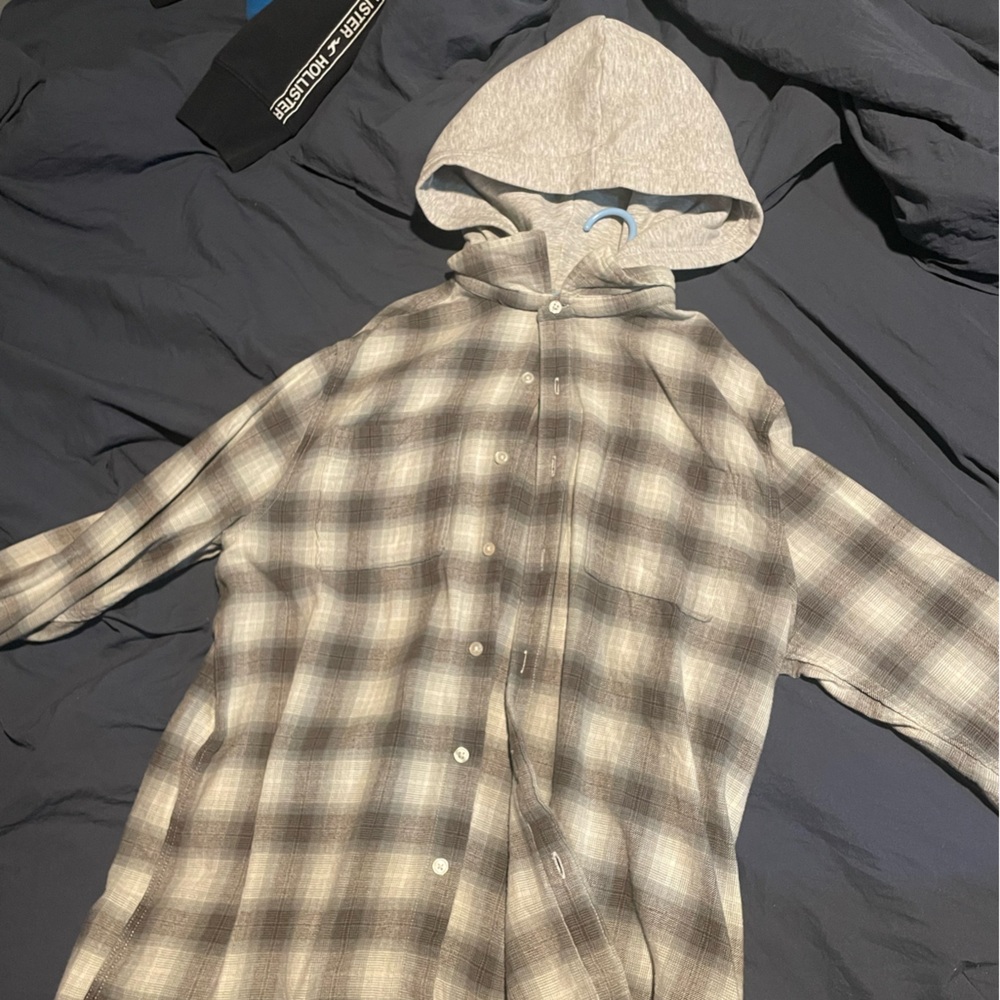 Grey Hooded Flann